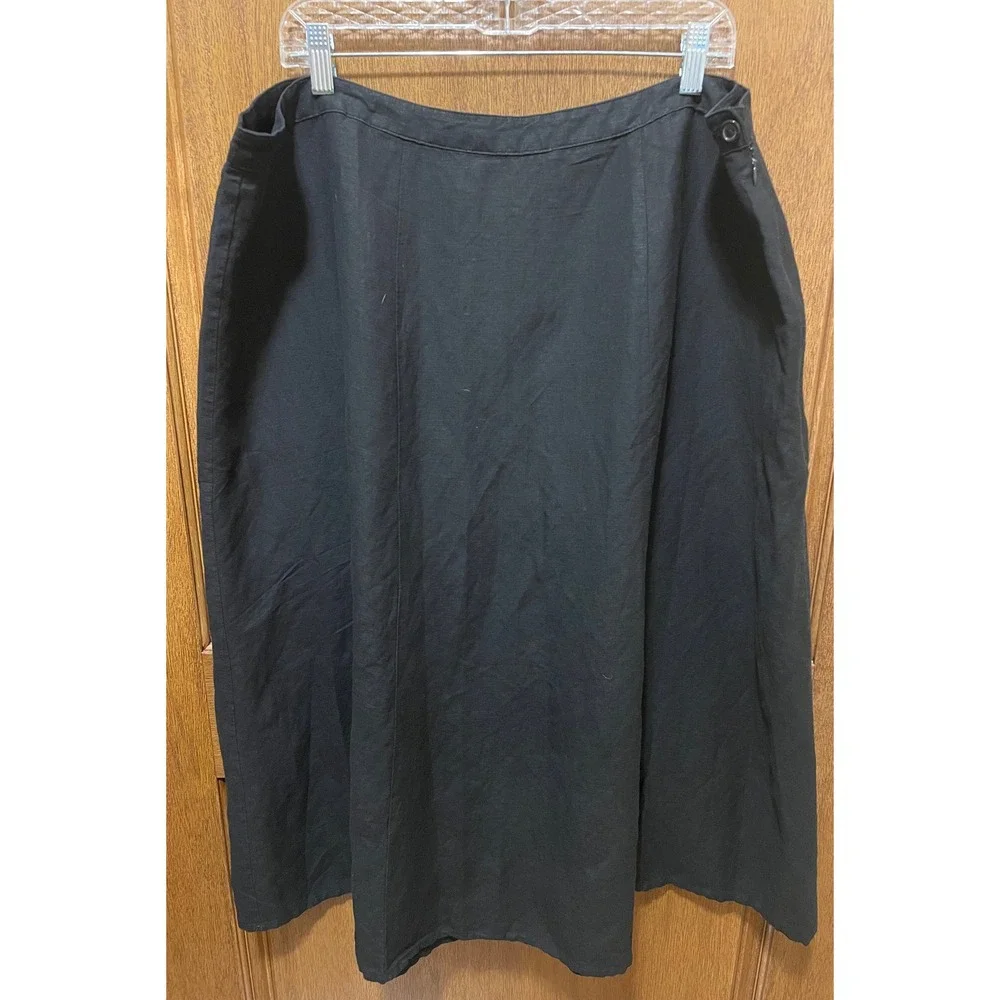 Ashley Stewart Black Linen size 24 Skirt
